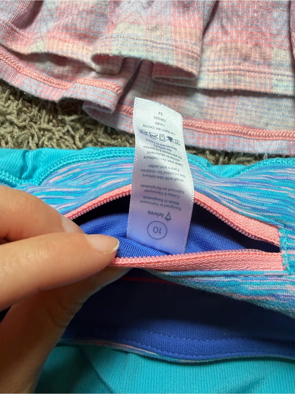 Ivivva Lululemon Kids Girls Lot Bundle Shirt Skorts Athletic Blue Pink Size 10 - Picture 2 of 4